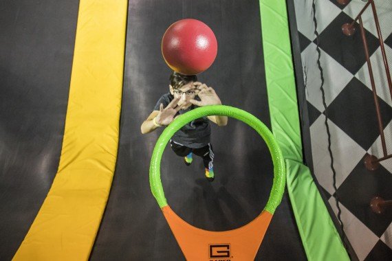 basketball on trampolines