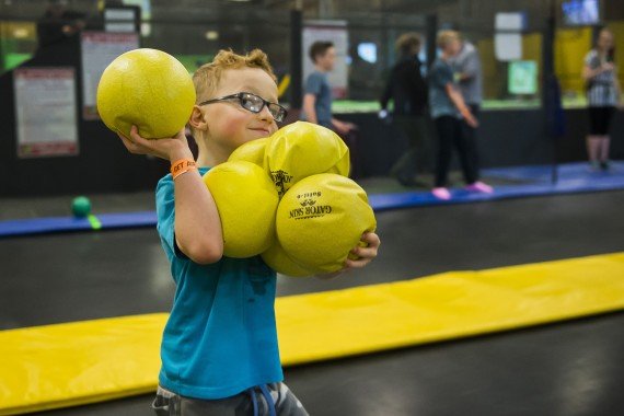 playing dodgeball at get air