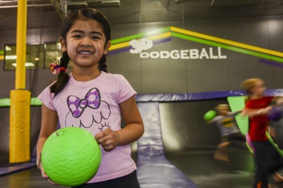 girl with dodge ball